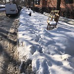 Unshoveled/Icy Sidewalk at 599 Heath St, Chestnut Hill