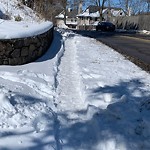Unshoveled/Icy Sidewalk at 569 Hammond St, Chestnut Hill