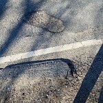 Pothole at Hammond St, Chestnut Hill
