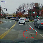 Pothole at Boston University, Carlton St, Brookline 02446