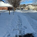 Unshoveled/Icy Sidewalk at Holly Ln, Chestnut Hill