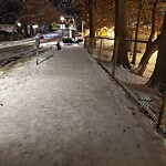 Unshoveled/Icy Sidewalk at Brookline Village