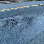 Pothole at 33 South St, Chestnut Hill