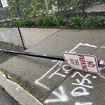 Damaged Sign at 94 Beaconsfield Rd, Brookline 02445
