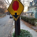 Damaged Sign at 82 Lancaster Terr